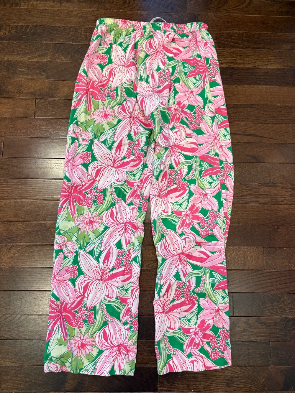 Lilly Pulitzer Long Sleeve Pajama Set Pink Green Lily Floral PJ Set Size XS - Picture 10 of 10